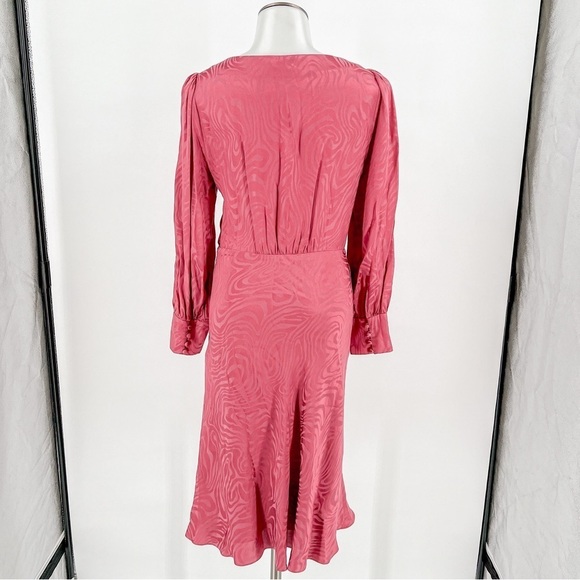 NWT Rebecca Taylor Pink Silk Long Sleeve Printed Dress - Picture 4 of 13